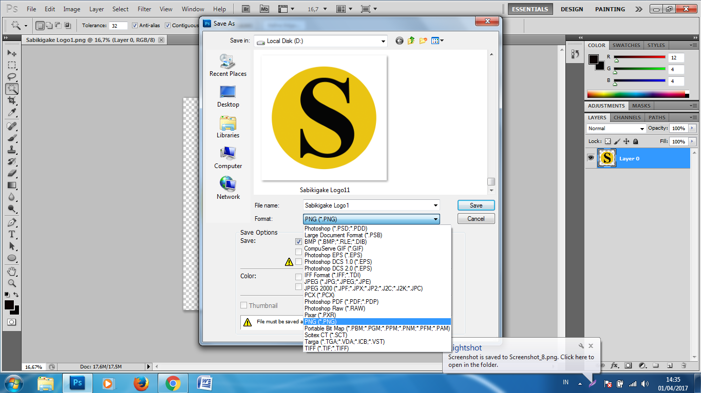 membuat background transparan di adobe photoshop
