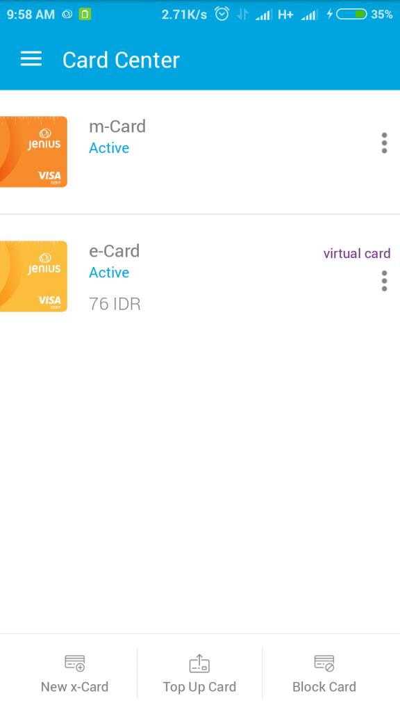 Card center - Jenius by Bank BTPN